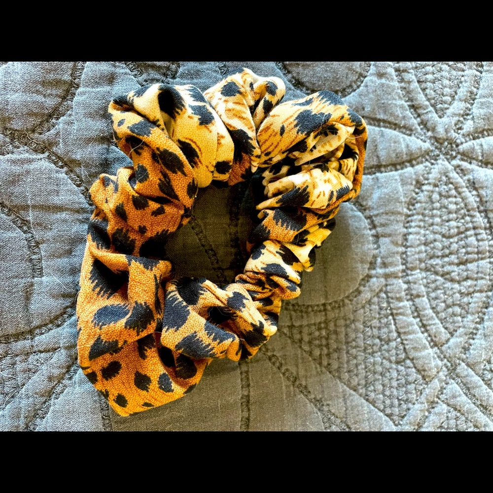 Animal print hair scrunchy